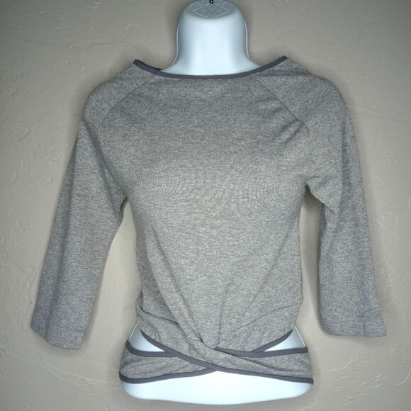 Intimately Free People Gray Long Sleeve Wrap Top - Picture 1 of 4